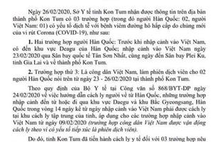 Cách ly 2 người trở về từ Deagu của Hàn Quốc