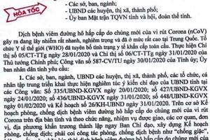 Phát công văn hỏa tốc phòng, chống dịch Corona (nCoV)
