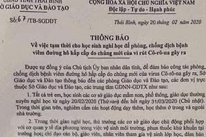 Thái Bình: Bác bỏ thông báo học sinh nghỉ học đến tháng 3