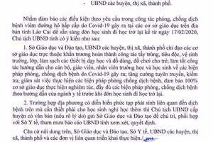 Lào Cai: Học sinh đi học trở lại kể từ ngày 17/2/2020