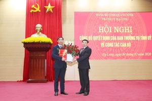 Chủ nhiệm UBKT Tỉnh ủy Quảng Ninh làm Bí thư Thành ủy Hạ Long
