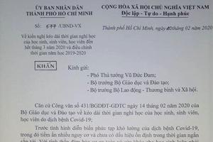 TP Hồ Chí Minh kiến nghị kéo dài thời gian nghỉ học 