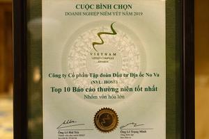 Novaland tiếp tục được vinh danh tại lễ bình chọn doanh nghiệp niêm yết 2019