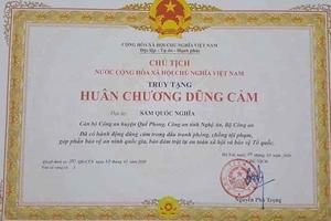 Chủ tịch nước truy tặng Huân chương Dũng cảm cho Đại úy Sầm Quốc Nghĩa 