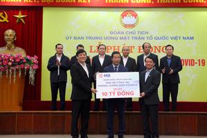 MB ủng hộ 10 tỷ đồng góp sức đẩy lùi dịch Covid-19