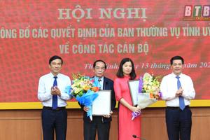 Thái Bình:  Công bố các quyết định điều động, bổ nhiệm cán bộ