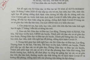 Học sinh, học viên, sinh viên nghỉ học cho đến khi có thông báo mới