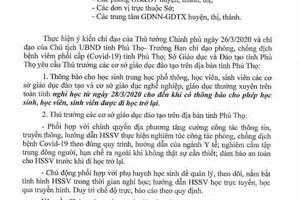 Phú Thọ: Học sinh toàn tỉnh vẫn chưa phải đến trường
