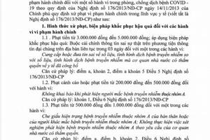 Ban hành văn bản xử phạt hành chính công tác phòng dịch Covid 19