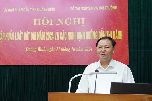 Bộ Tài nguyên và Môi trường tập huấn Luật Đất đai năm 2024 tại Quảng Bình