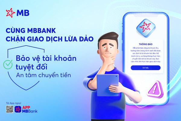 App MBBank chủ động chặn phần mềm độc hại chiếm quyền trên điện thoại