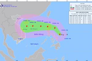  Áp thấp nhiệt đới mạnh lên thành bão, đang di chuyển vào Biển Đông