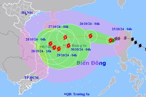 Bão Trami giật cấp 12, hướng đi phức tạp,  miền Trung mưa lớn