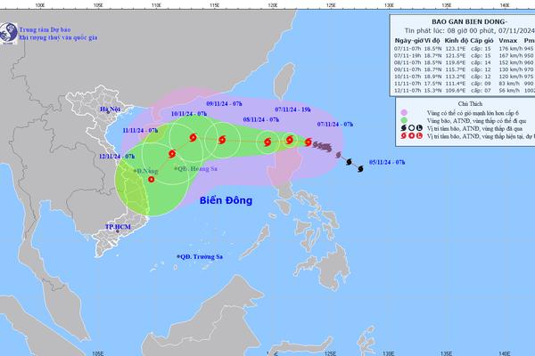 Bão Yinxing mạnh cấp 15, tiến gần Biển Đông