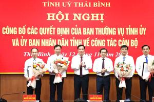 Thái Bình: Công bố các quyết định về công tác cán bộ