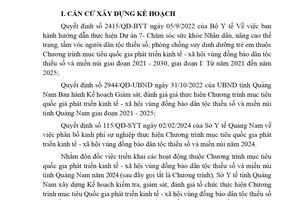 Quảng Nam: Kiểm tra tổ chức thực hiện Chương trình mục tiêu Quốc gia phát triển kinh tế - xã hội vùng đồng bào dân tộc thiểu số và miền núi