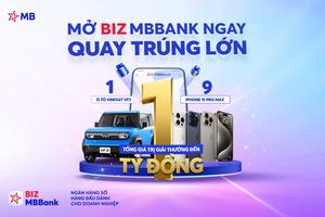 Cơ hội vàng cho doanh nghiệp SME: Mở tài khoản BIZ MBBank, rinh xe hơi Vinfast VF3 và iPhone 15 Pro Max