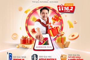 Cơ hội "rinh" iPhone 16 khi mở tài khoản Plus trên Agribank Plus