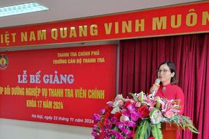 63 học viên hoàn thành khoá bồi dưỡng nghiệp vụ thanh tra viên chính