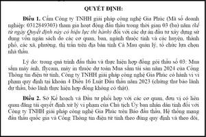Công ty TNHH Giải pháp công nghệ Gia Phúc bị cấm thầu 3 năm tại tỉnh Cà Mau