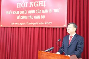 Phó Chủ tịch UBND tỉnh Hậu Giang làm Phó Bí thư Thành ủy Cần Thơ