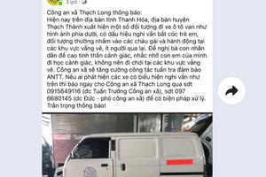 Thanh Hóa: Thông tin về việc bắt cóc trẻ em là không có thật