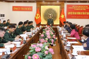 Bộ trưởng Bộ Quốc phòng Phan Văn Giang làm việc với Ban Thường vụ Tỉnh ủy Thanh Hóa