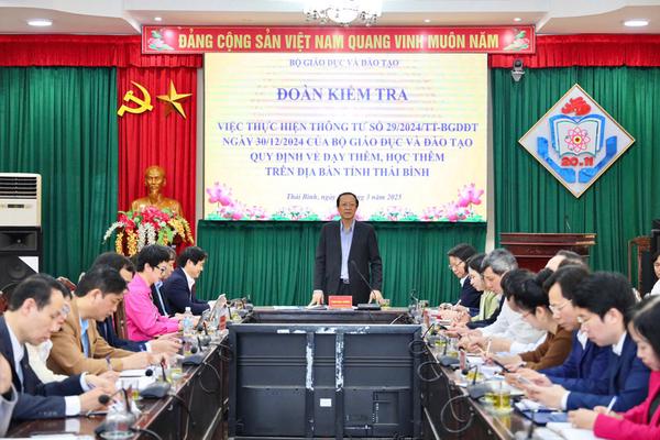 Bộ Giáo dục và Đào tạo kiểm tra việc thực hiện Thông tư 29 tại Thái Bình