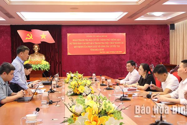 Thanh tra Ban Cơ yếu Chính phủ thông qua dự thảo báo cáo kết quả thanh tra tại Tỉnh uỷ Hoà Bình