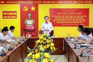 Quảng Bình: Hội thảo nâng cao hiệu quả tiếp dân, xử lý đơn thư