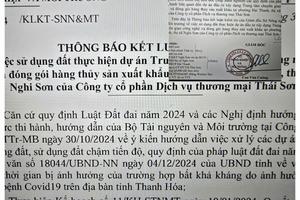 Thanh Hóa: Công ty Thái Sơn được đoàn kiểm tra đề nghị gia hạn dự án đến cuối năm 2025