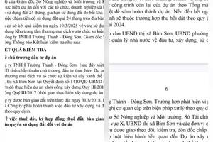 Thanh Hóa: Yêu cầu Công ty Trường Thành - Đông Sơn đầu tư các hạng mục còn lại của dự án