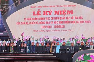 Bình Định: Lễ kỷ niệm 70 năm hoàn thành việc chuyển quân tập kết ra Bắc của cán bộ, chiến sĩ, đồng bào và học sinh miền Nam tại Quy Nhơn