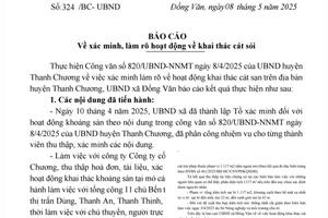 Nghệ An: Đình chỉ 2 tháng đối với mỏ cát của Công ty Cổ phần Khai thác cát sạn và vận tải Thanh Chương