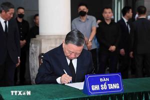 Những lời tiếc thương của lãnh đạo Đảng, Nhà nước trong sổ tang nguyên Chủ tịch nước Trần Đức Lương