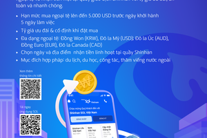 Ngân hàng Shinhan ra mắt dịch vụ mua ngoại tệ tiền mặt trên ứng dụng SOL