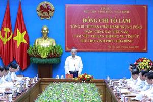 Tổng Bí thư Tô Lâm làm việc với Ban Thường vụ Tỉnh ủy Phú Thọ, Vĩnh Phúc, Hòa Bình