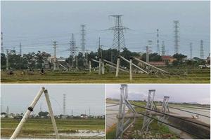 Thanh Hoá: Hàng loạt cột điện đường dây 22kV gãy đổ sau cơn mưa
