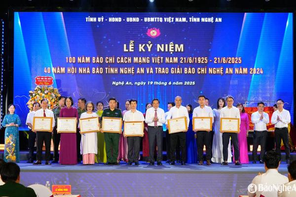Nghệ An: Kỷ niệm trọng thể 100 năm Ngày báo chí Cách mạng Việt Nam và trao giải Báo chí năm 2024
