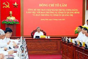 Tổng Bí thư Tô Lâm làm việc với hai tỉnh Quảng Bình và Quảng Trị