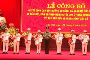 Công an tỉnh Lào Cai mới có 27 đơn vị cấp phòng, 2 đồn công an và 99 công an cấp xã