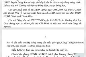 Thanh Hóa: Cấm thầu 3 năm đối với Công ty Cổ phần Trí Việt Investcons