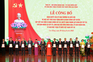 Cao Bằng: Công bố nghị quyết, quyết định về sáp nhập, chỉ định nhân sự đơn vị hành chính cấp xã