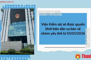 Từ năm 2026, Viện Kiểm sát sẽ được quyền khởi kiện dân sự bảo vệ nhóm yếu thế