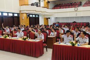 Phương châm hành động: Đoàn kết - dân chủ - kỉ cương - đột phá - phát triển