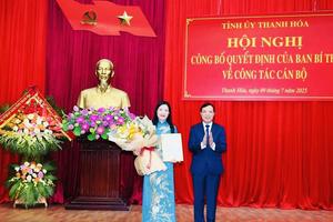 Thanh Hoá: Bà Phạm Thị Thanh Thuỷ giữ chức Chủ nhiệm Uỷ ban kiểm tra Tỉnh uỷ