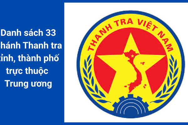 Danh sách 33 Chánh Thanh tra tỉnh, thành phố trực thuộc Trung ương