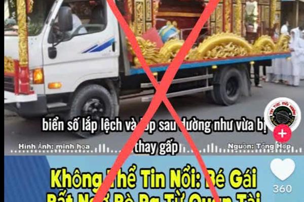 Xác minh thông tin clip "Cảnh sát giao thông dừng xe tang giữa đường, bé gái bất ngờ chui ra từ quan tài"
