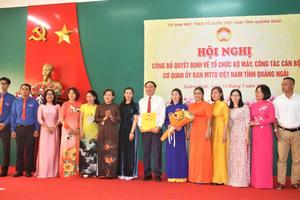Ủy ban MTTQ tỉnh Quảng Ngãi kiện toàn nhân sự sau sáp nhập