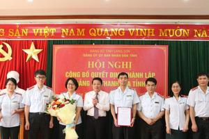 Công bố Quyết định thành lập Đảng bộ Thanh tra tỉnh Lạng Sơn